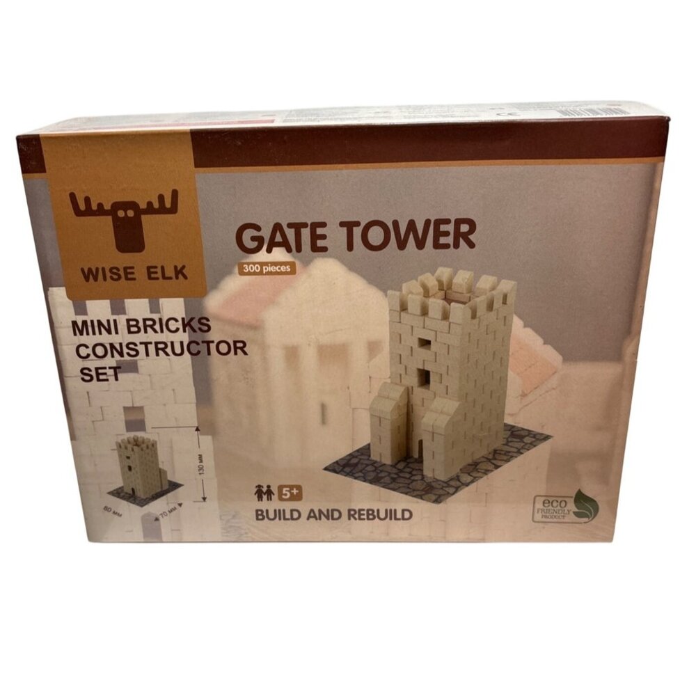 Wise Elk Constructor Set Gate Tower Mini Bricks For Ages 5+ 300 Piece Creative